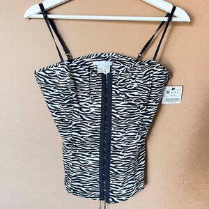 ZARA TRF Animal Print bustier style top BNWT Size Medium. Made in Spain